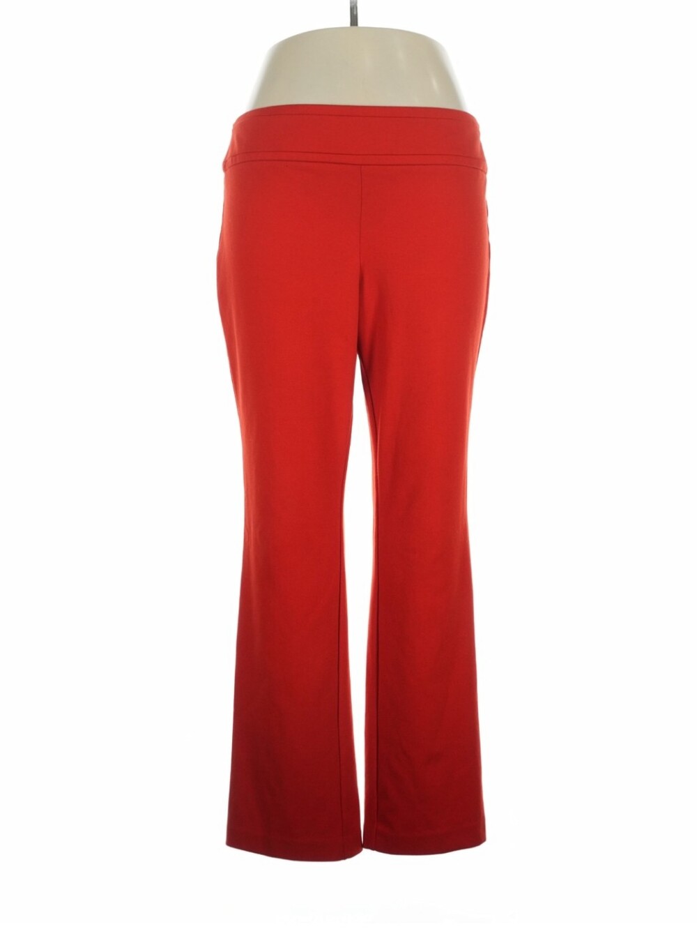 Pull-On Red Bootcut Knit Pants